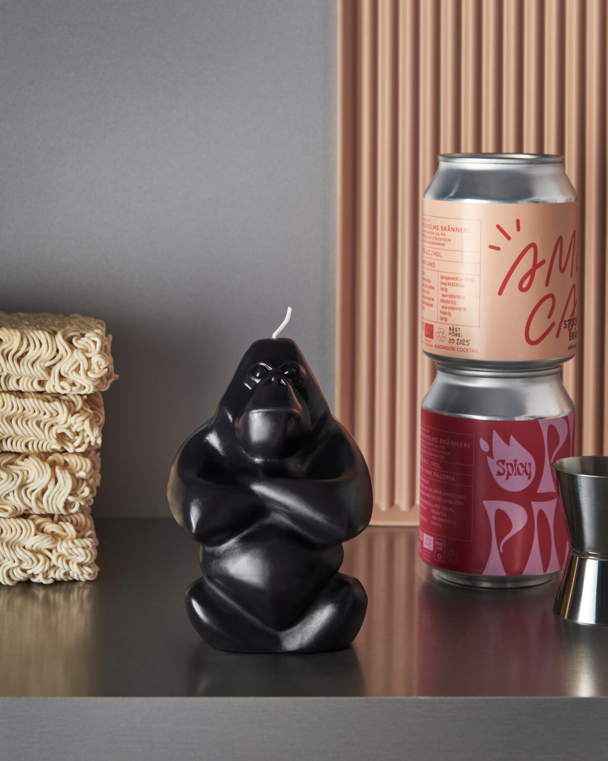 Gabba Gabba skulptur lys, H11,5 cm - sort